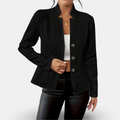 Textured Cable-Knit Blazer with Geometric Detailing and Button Closure — side view