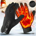 Thermal Winter Gloves Waterproof with Zippered Cuffs and Grip Palms - Image 1