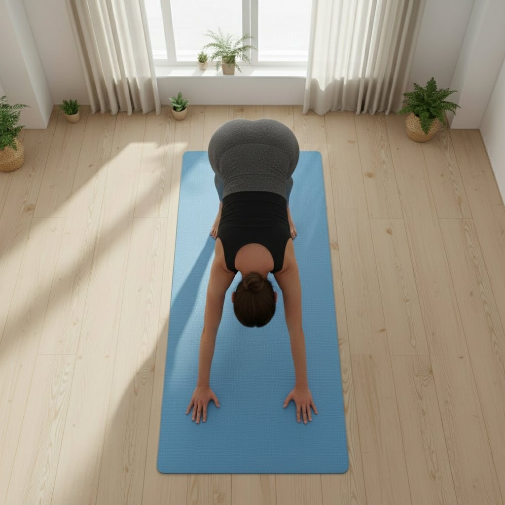 Thick Yoga Mat Exercise Non Slip Foam Portable Carrying Strap Textured - Image 1