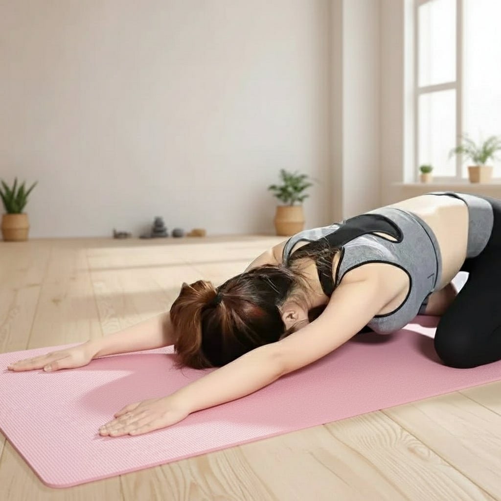Thick Yoga Mat Exercise Non Slip Foam Portable Carrying Strap Textured - Image 2