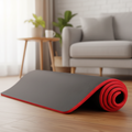 Thick Yoga Mat Exercise Non-Slip Foam Ribbed Portable Rollup With Carrying Bag - Image 1