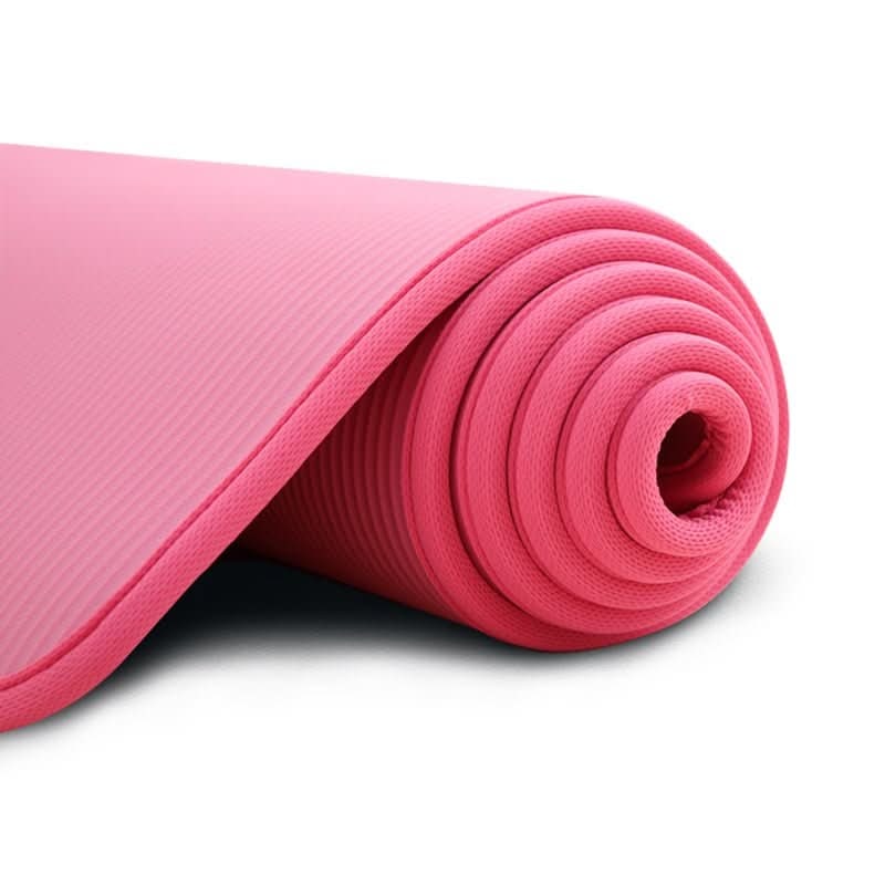 Thick Yoga Mat Exercise Non-Slip Foam Ribbed Portable Rollup With Carrying Bag - Image 11