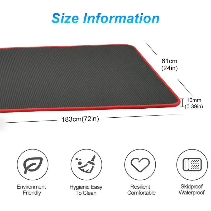 Thick Yoga Mat Exercise Non-Slip Foam Ribbed Portable Rollup With Carrying Bag - Image 4
