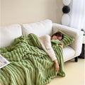 Throw Blanket Faux Fur with Soft Fleece Backing and Thick Ribbed Texture - Image 18