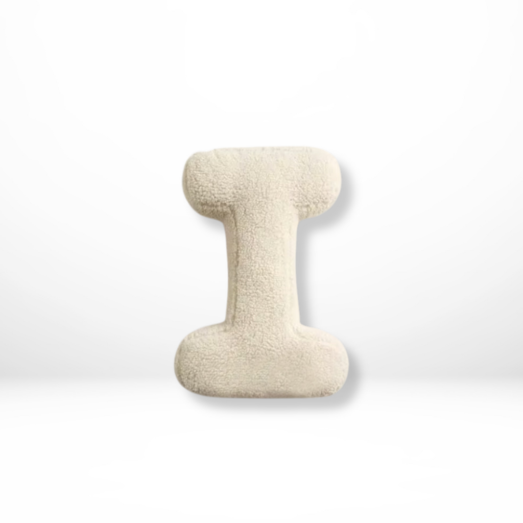 Throw Pillow Letter Shaped Sherpa Fleece Plush Stuffed Decorative Alphabet - Image 10