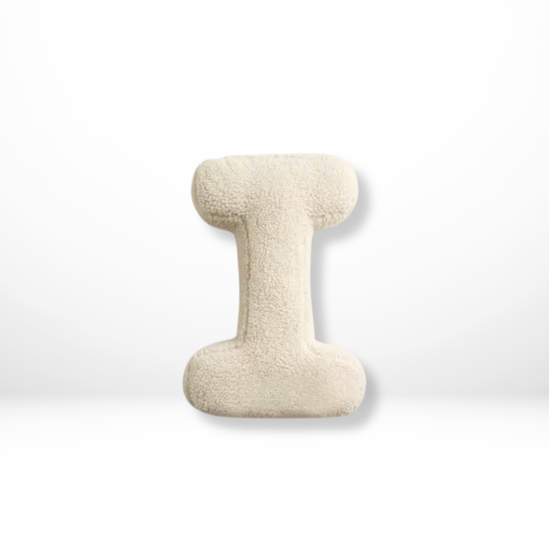Throw Pillow Letter Shaped Sherpa Fleece Plush Stuffed Decorative Alphabet - Image 10