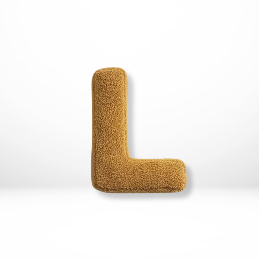 Throw Pillow Letter Shaped Sherpa Fleece Plush Stuffed Decorative Alphabet - Image 13