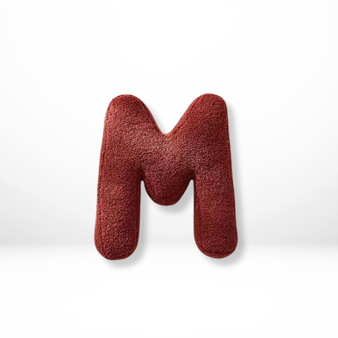 Throw Pillow Letter Shaped Sherpa Fleece Plush Stuffed Decorative Alphabet - Image 14