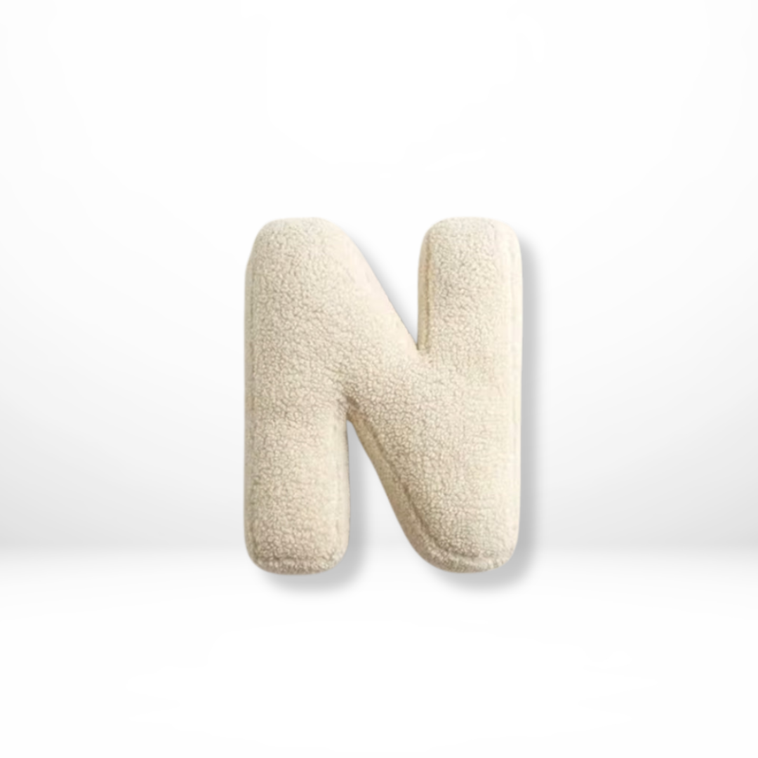 Throw Pillow Letter Shaped Sherpa Fleece Plush Stuffed Decorative Alphabet - Image 15