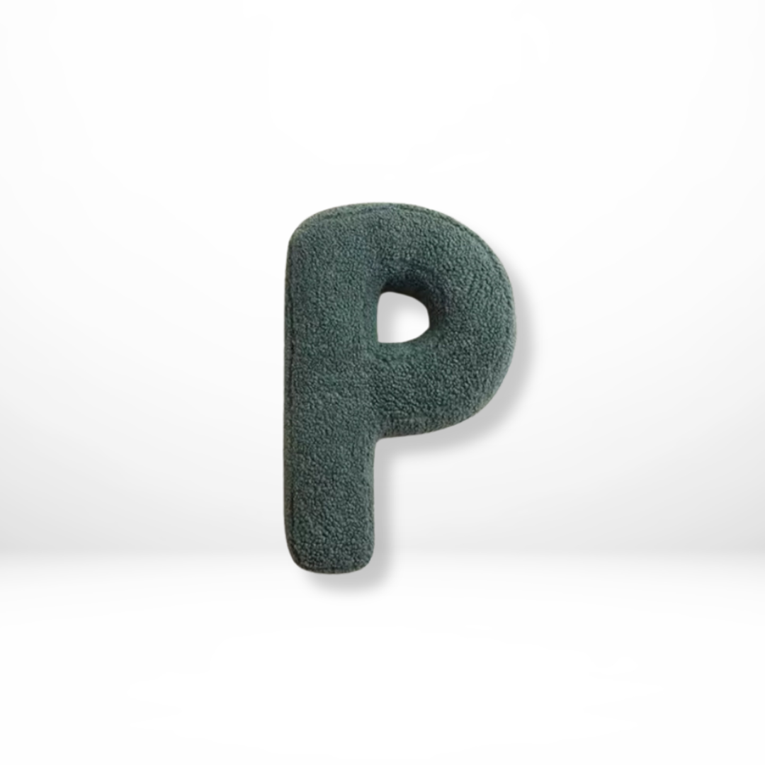 Throw Pillow Letter Shaped Sherpa Fleece Plush Stuffed Decorative Alphabet - Image 17