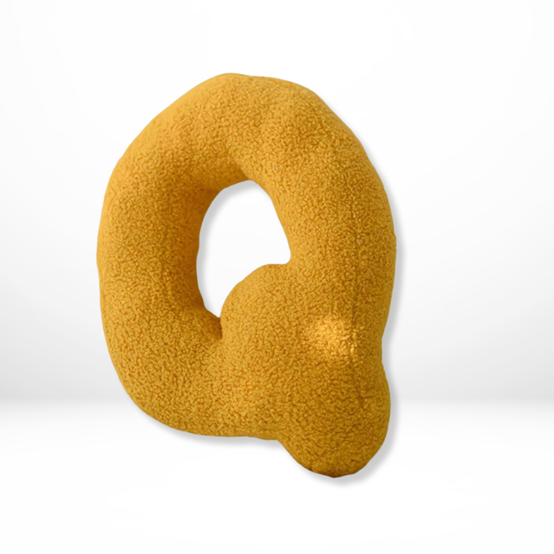 Throw Pillow Letter Shaped Sherpa Fleece Plush Stuffed Decorative Alphabet - Image 18