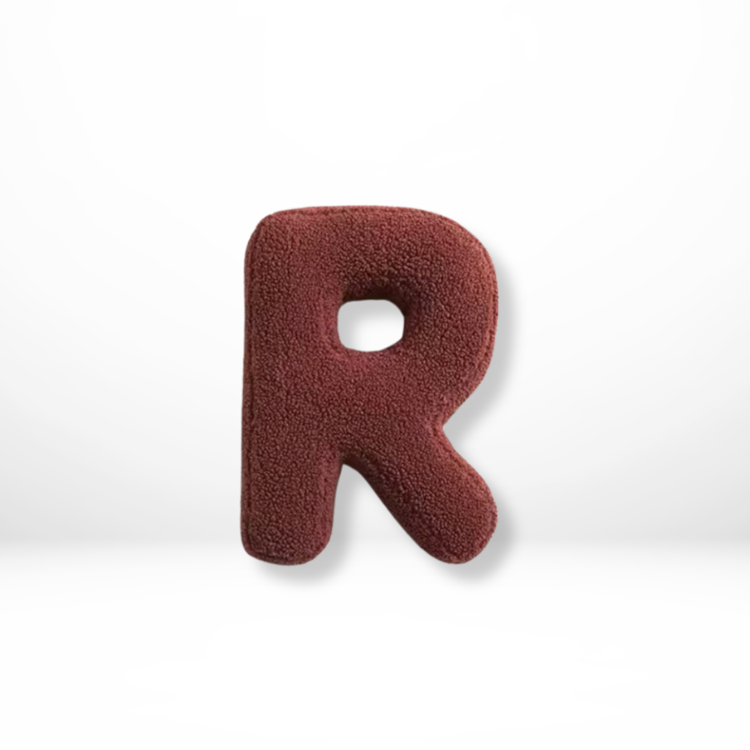 Throw Pillow Letter Shaped Sherpa Fleece Plush Stuffed Decorative Alphabet - Image 19