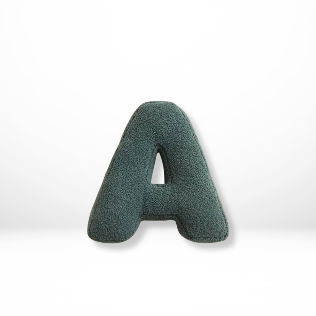 Throw Pillow Letter Shaped Sherpa Fleece Plush Stuffed Decorative Alphabet - Image 2