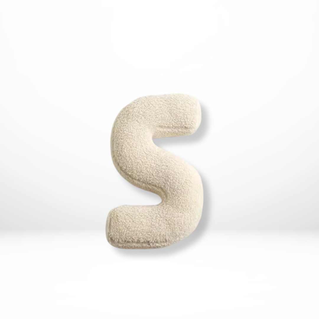 Throw Pillow Letter Shaped Sherpa Fleece Plush Stuffed Decorative Alphabet - Image 20