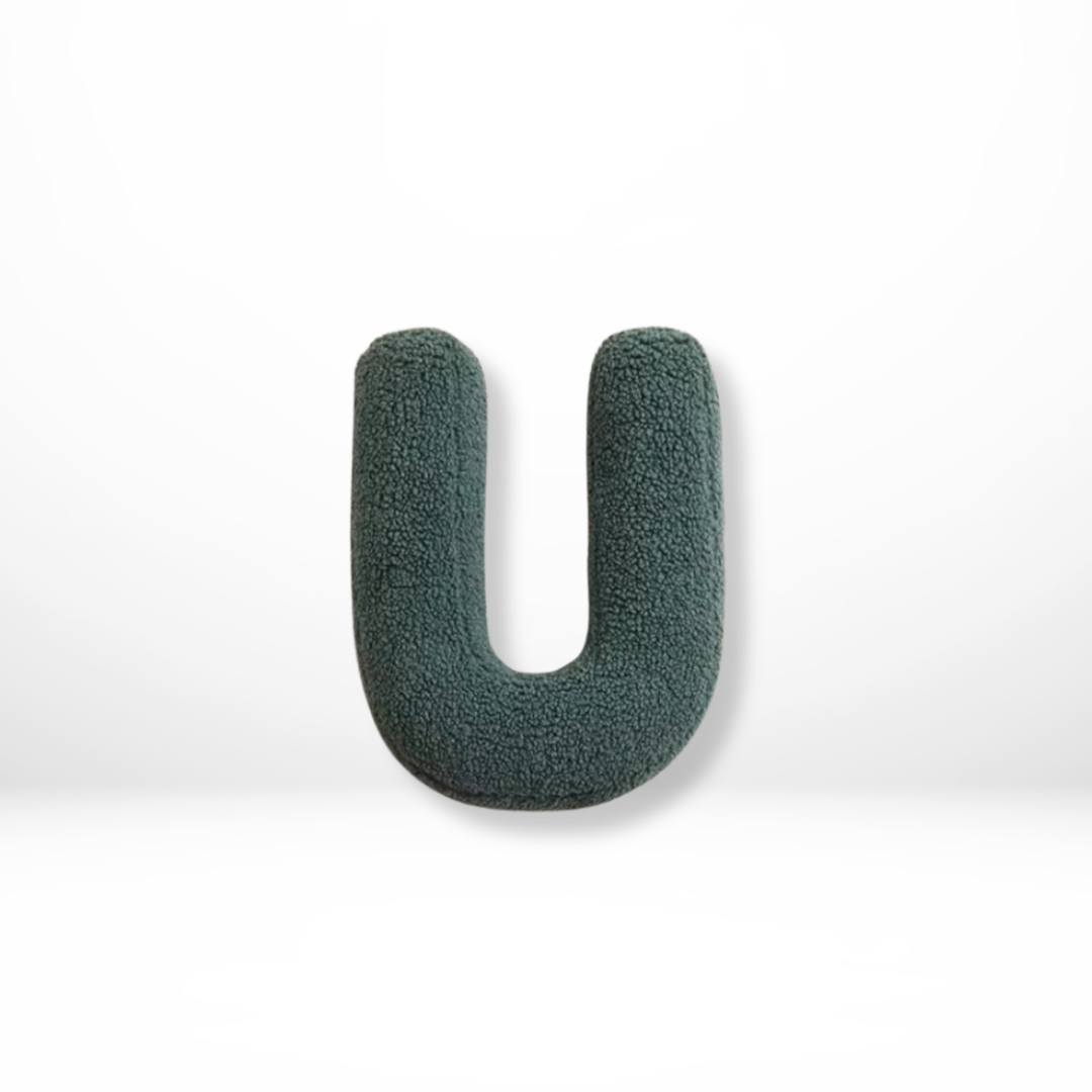 Throw Pillow Letter Shaped Sherpa Fleece Plush Stuffed Decorative Alphabet - Image 22