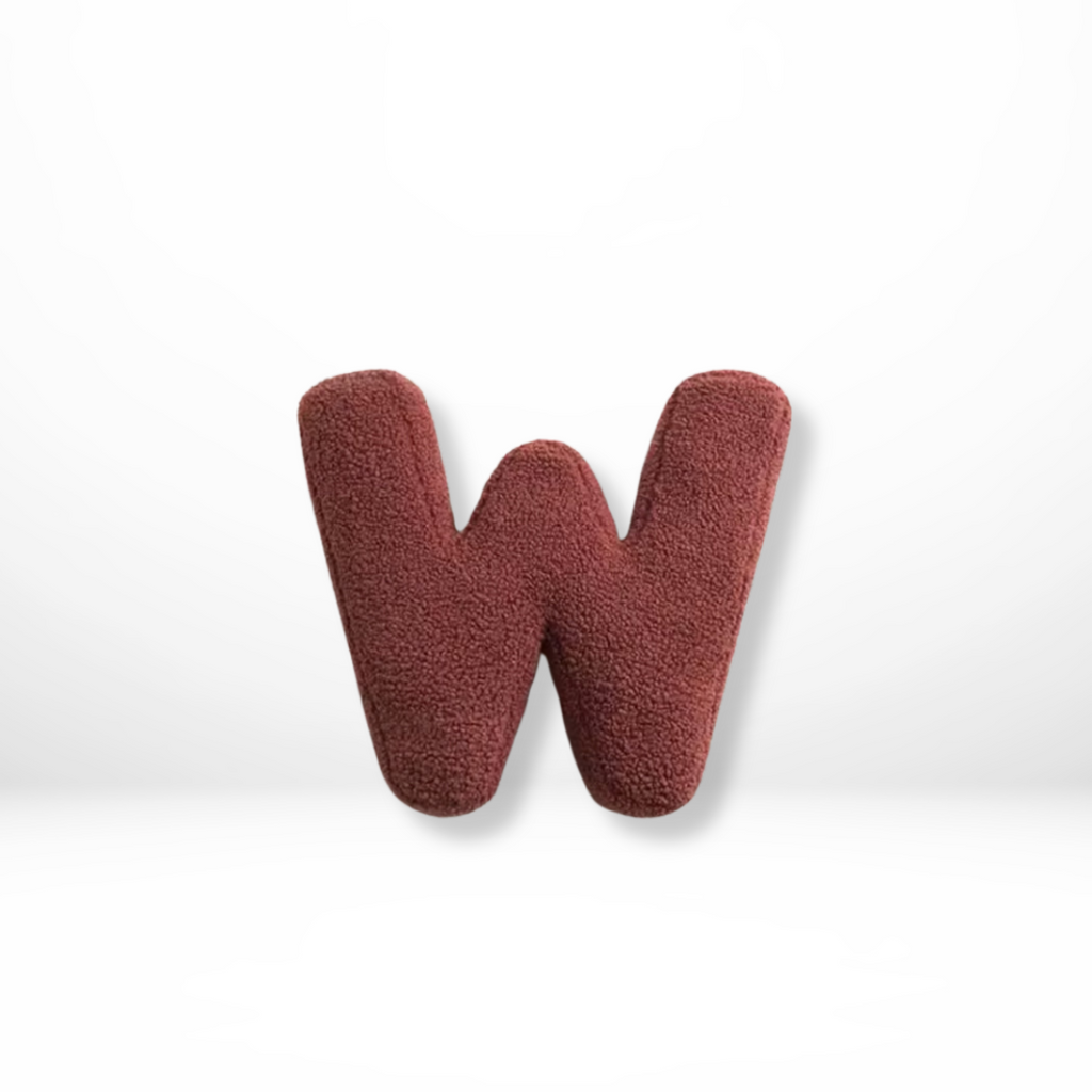 Throw Pillow Letter Shaped Sherpa Fleece Plush Stuffed Decorative Alphabet - Image 24