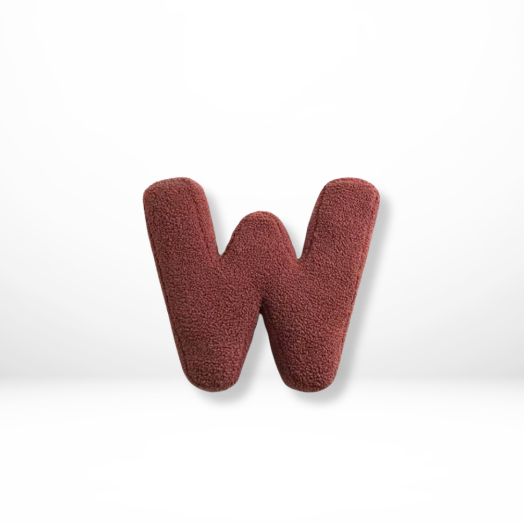 Throw Pillow Letter Shaped Sherpa Fleece Plush Stuffed Decorative Alphabet - Image 24