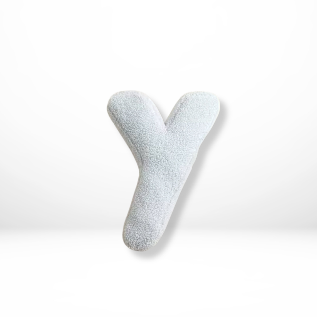 Throw Pillow Letter Shaped Sherpa Fleece Plush Stuffed Decorative Alphabet - Image 26