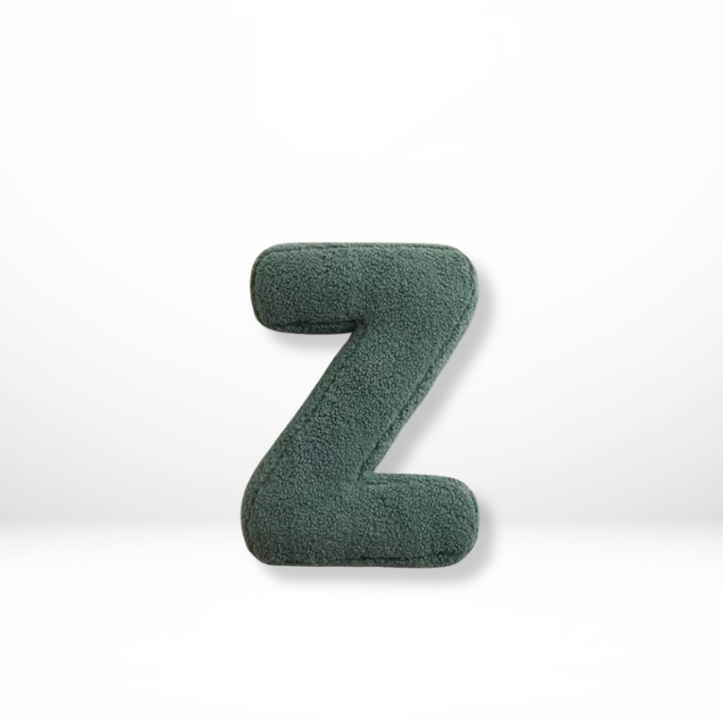 Throw Pillow Letter Shaped Sherpa Fleece Plush Stuffed Decorative Alphabet - Image 27