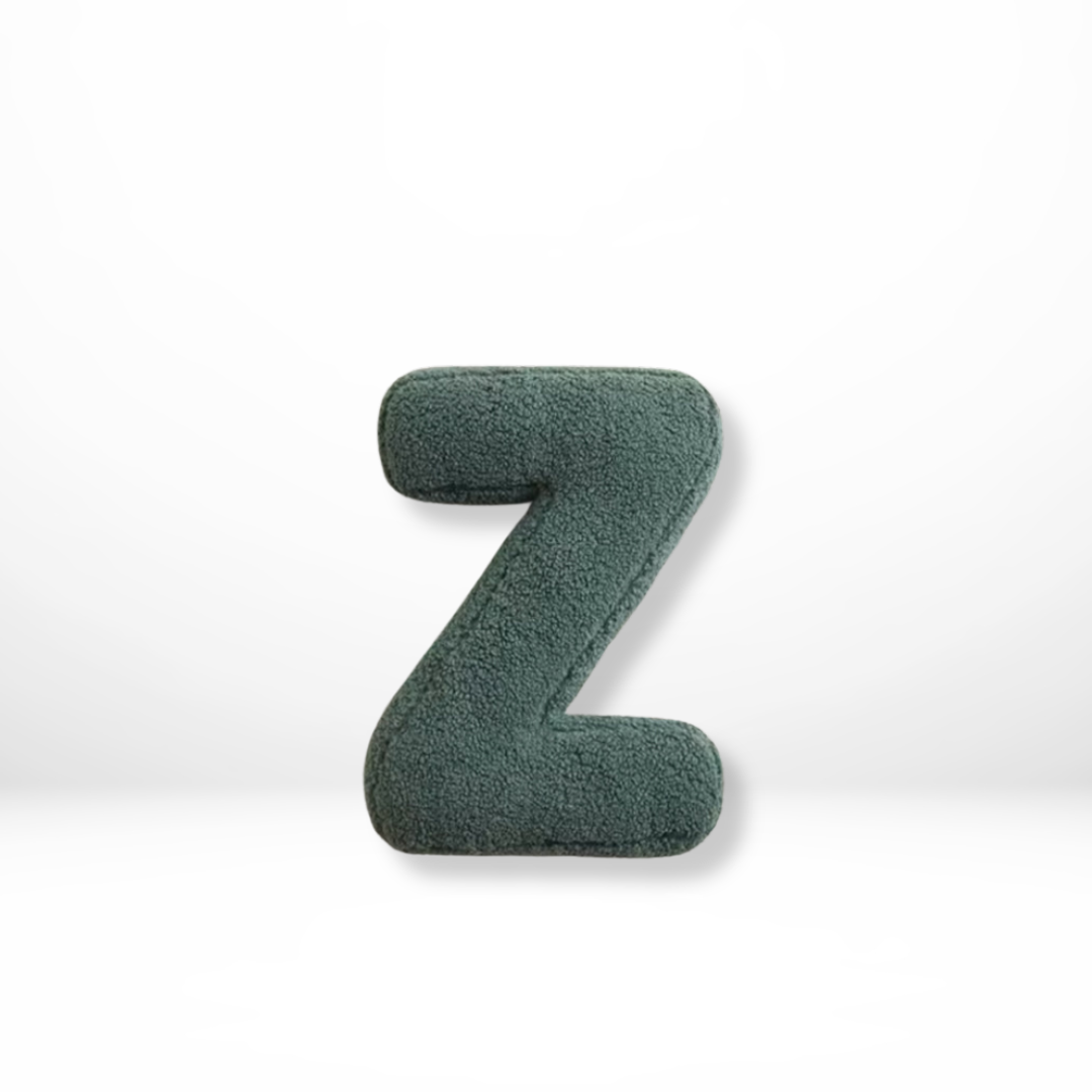 Throw Pillow Letter Shaped Sherpa Fleece Plush Stuffed Decorative Alphabet - Image 27