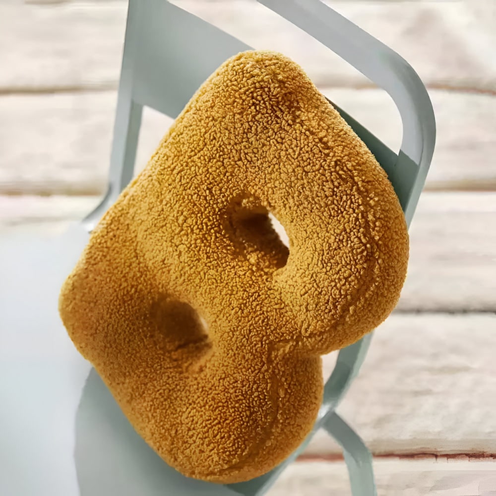 Throw Pillow Letter Shaped Sherpa Fleece Plush Stuffed Decorative Alphabet - Image 29