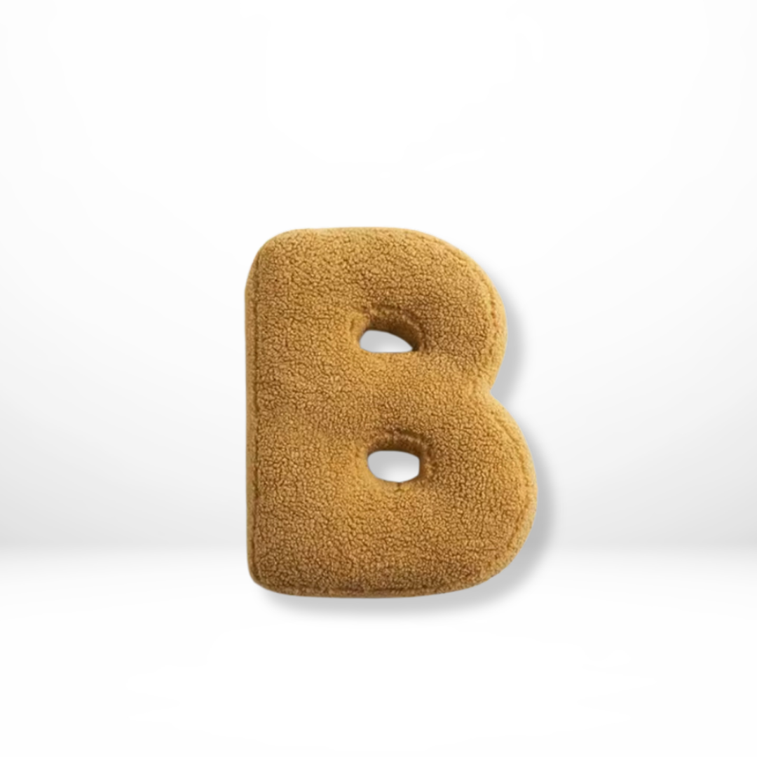 Throw Pillow Letter Shaped Sherpa Fleece Plush Stuffed Decorative Alphabet - Image 3
