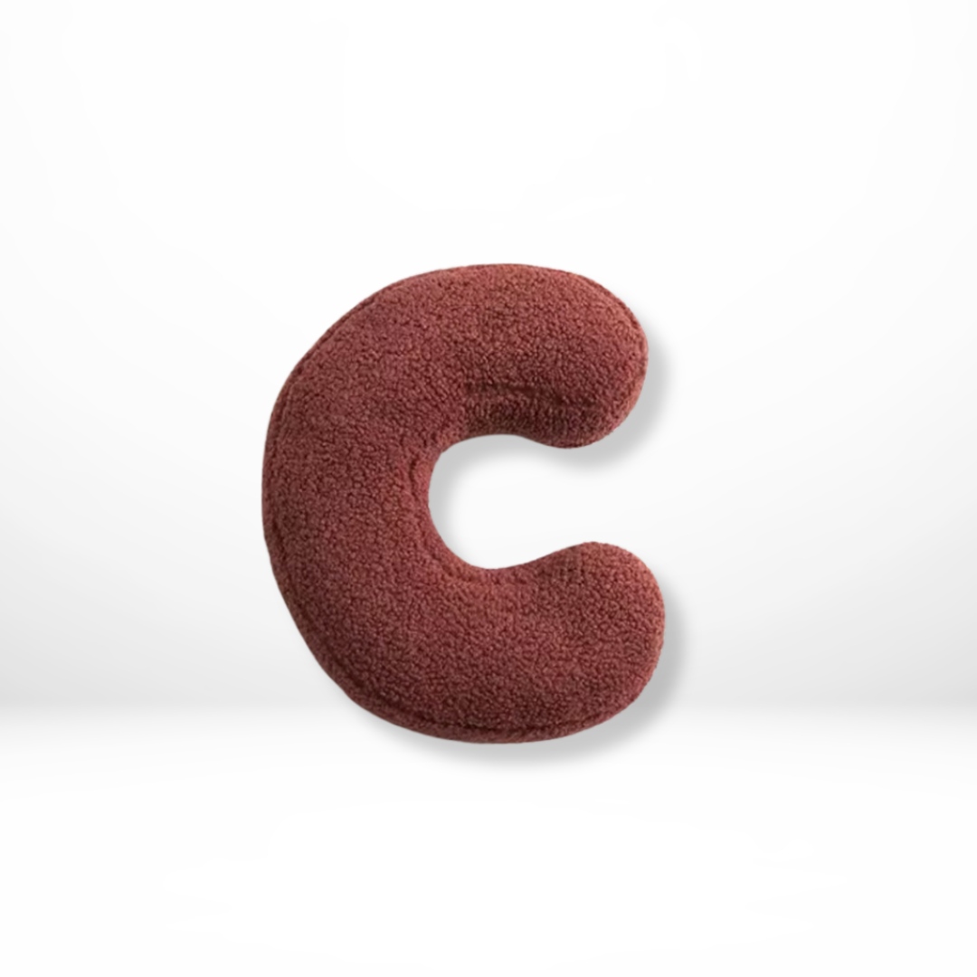 Throw Pillow Letter Shaped Sherpa Fleece Plush Stuffed Decorative Alphabet - Image 4