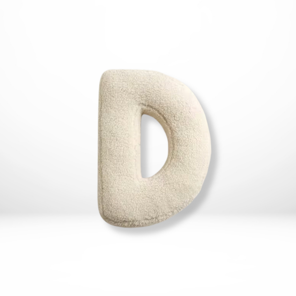 Throw Pillow Letter Shaped Sherpa Fleece Plush Stuffed Decorative Alphabet - Image 5