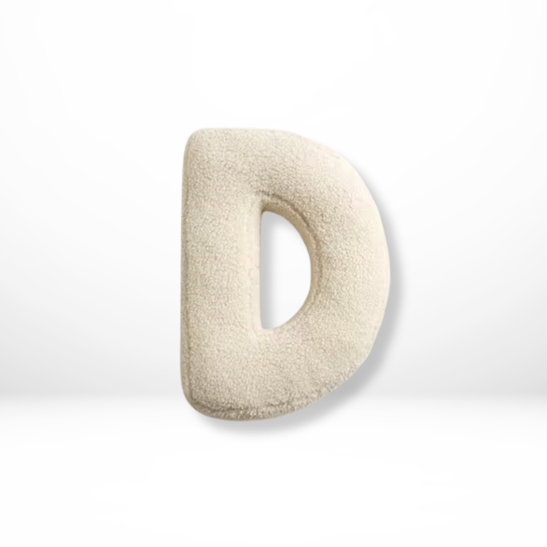 Throw Pillow Letter Shaped Sherpa Fleece Plush Stuffed Decorative Alphabet - Image 5