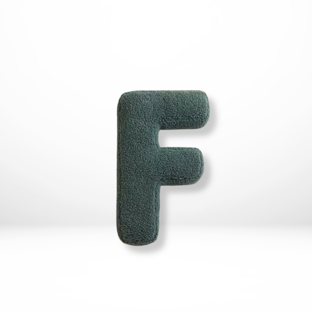 Throw Pillow Letter Shaped Sherpa Fleece Plush Stuffed Decorative Alphabet - Image 7