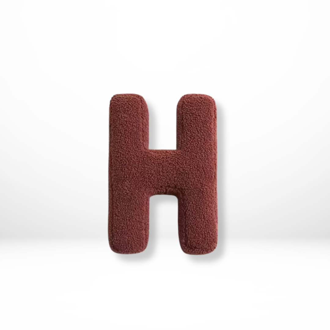 Throw Pillow Letter Shaped Sherpa Fleece Plush Stuffed Decorative Alphabet - Image 9