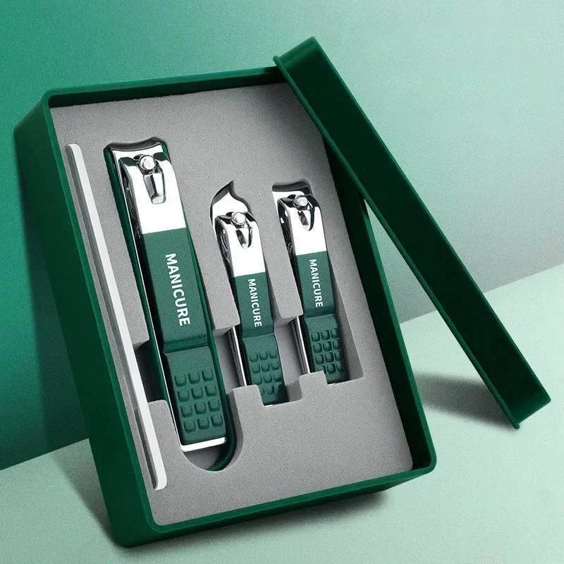 Toe Nail Clipper Set with Stainless Steel Blades Metal File and Storage Case - Image 1