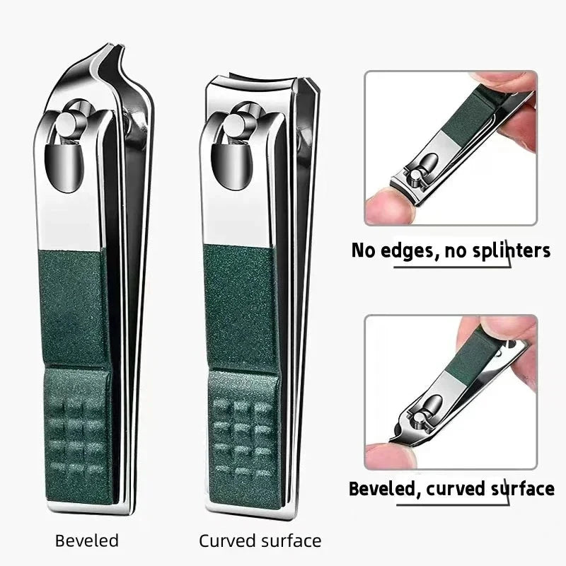 Toe Nail Clipper Set with Stainless Steel Blades Metal File and Storage Case - Image 3