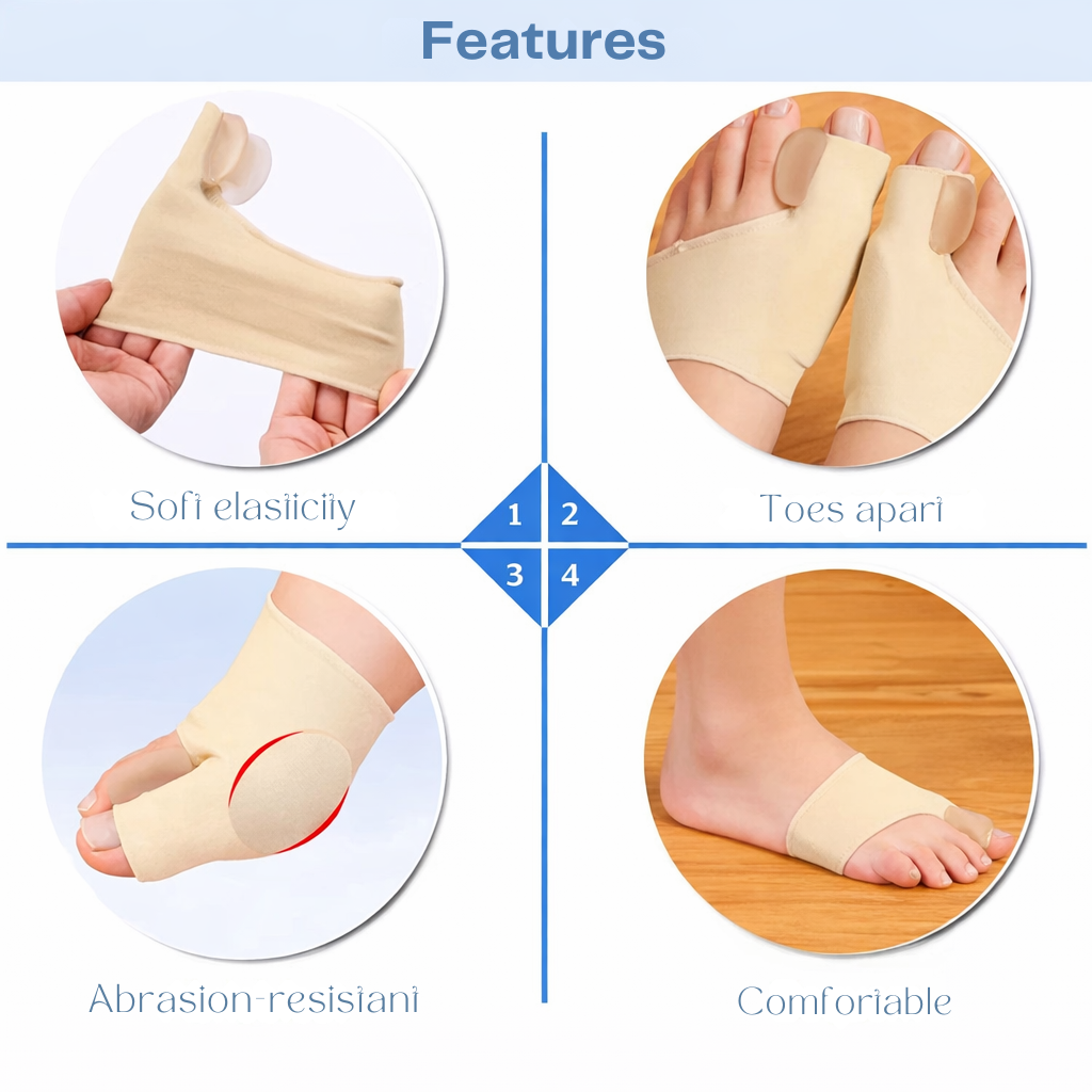 Toe Spacers for Bunions with Gel Pad and Elastic Sleeve for Forefoot Support - Image 3