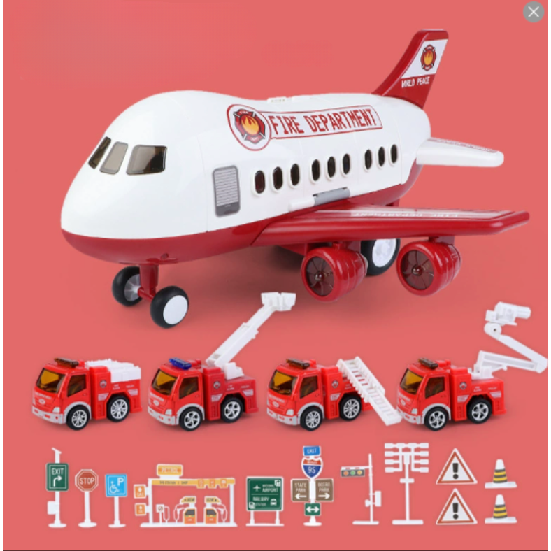 Toy Airplane Play Set with Jet Aircraft Mini Vehicles and Fold-Out Ramps - Image 11