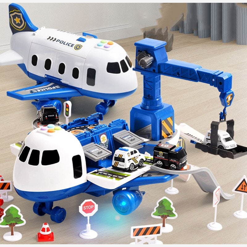 Toy Airplane Play Set with Jet Aircraft Mini Vehicles and Fold-Out Ramps - Image 5