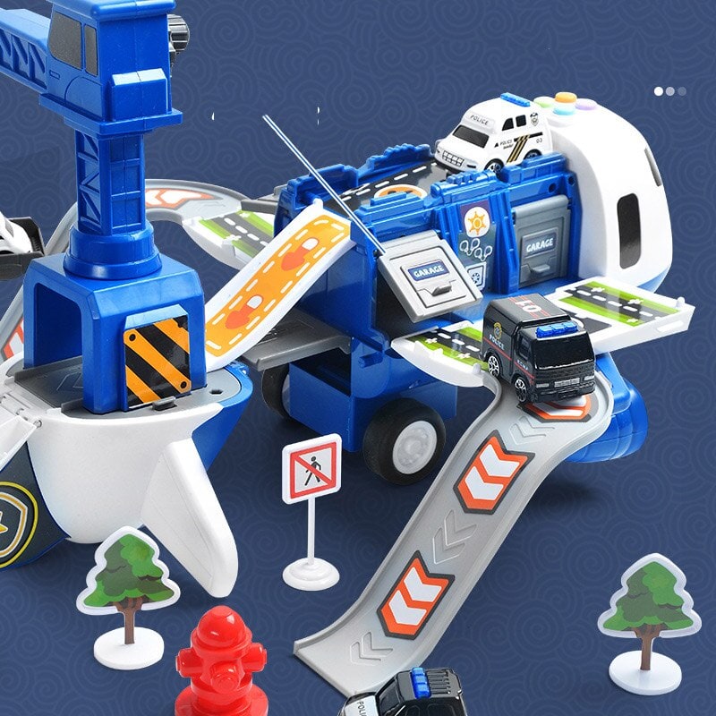Toy Airplane Play Set with Jet Aircraft Mini Vehicles and Fold-Out Ramps - Image 6