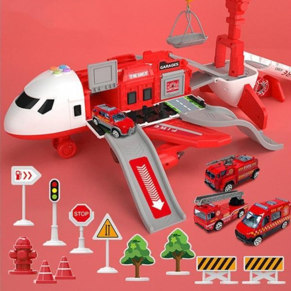 Toy Airplane Play Set with Jet Aircraft Mini Vehicles and Fold-Out Ramps - Image 9