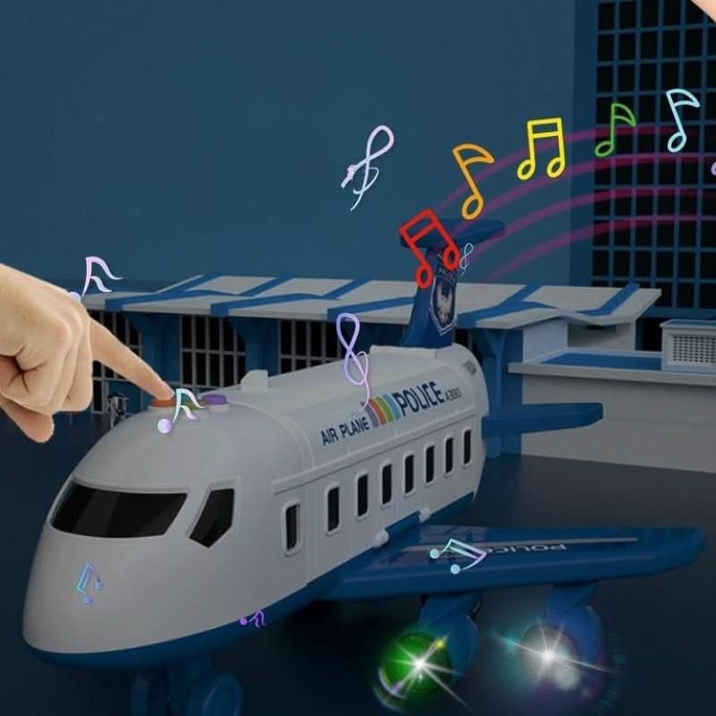 Toy Airplane Playset Light Up Vehicle Track Ramp Crane - Image 7
