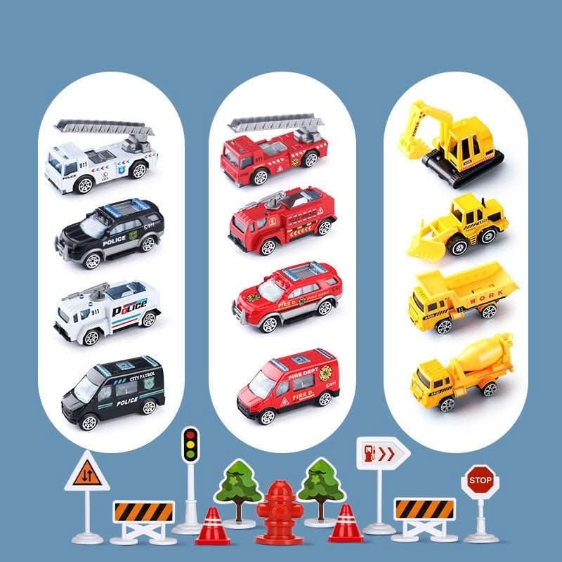 Toy Airplane Playset Light Up Vehicle Track Ramp Crane - Image 9