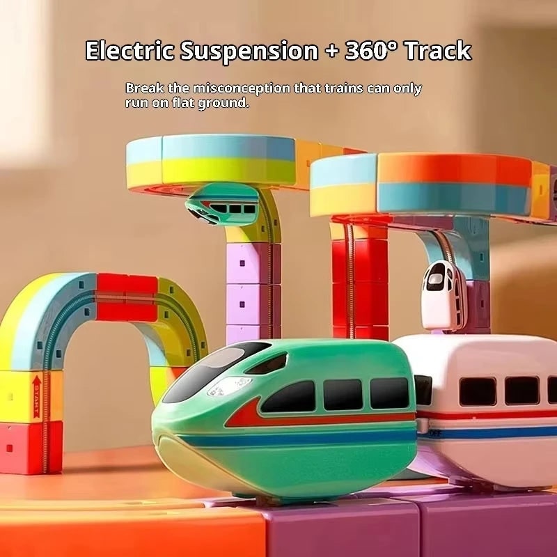 Train Track Toy Set Building Block Plastic Modular Rechargeable Battery Operated - Image 2