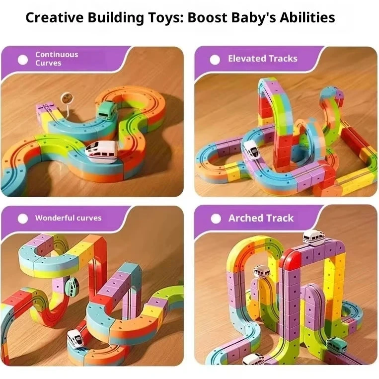 Train Track Toy Set Building Block Plastic Modular Rechargeable Battery Operated - Image 3