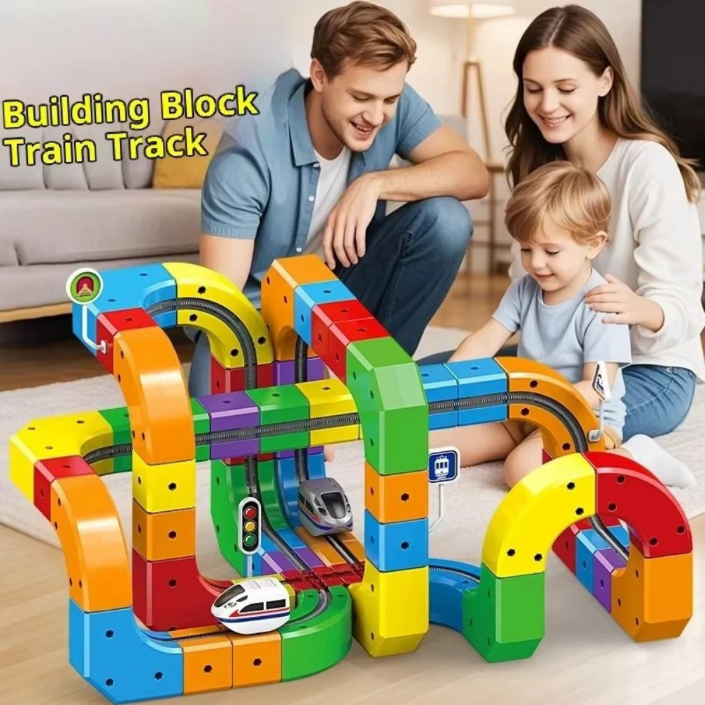 Train Track Toy Set Building Block Plastic Modular Rechargeable Battery Operated - Image 4