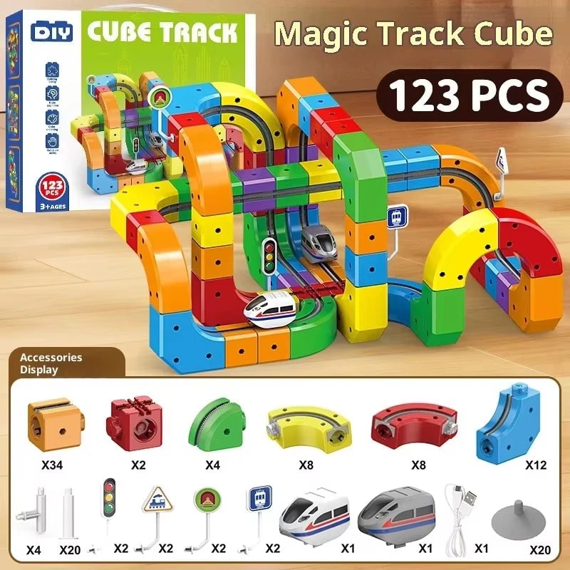 Train Track Toy Set Building Block Plastic Modular Rechargeable Battery Operated - Image 6
