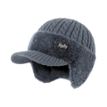 Trapper Hat Winter Knit Beanie Ear Flaps Faux Fur Lined - Image 1