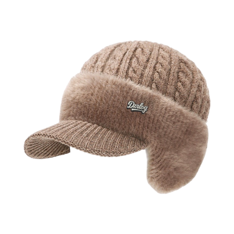 Trapper Hat Winter Knit Beanie Ear Flaps Faux Fur Lined - Image 3