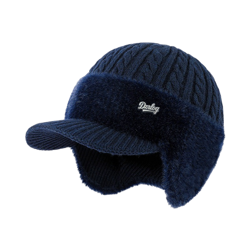Trapper Hat Winter Knit Beanie Ear Flaps Faux Fur Lined - Image 4
