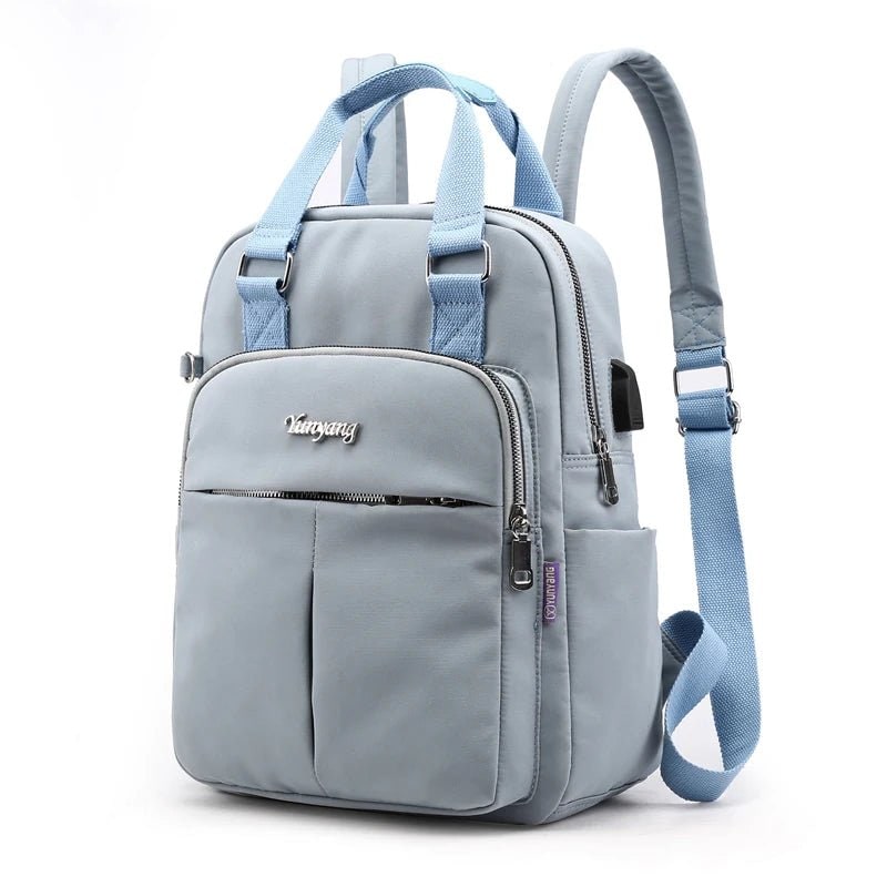 Travel Backpack Women's Laptop Water Resistant USB Charging Port Nylon - Image 10