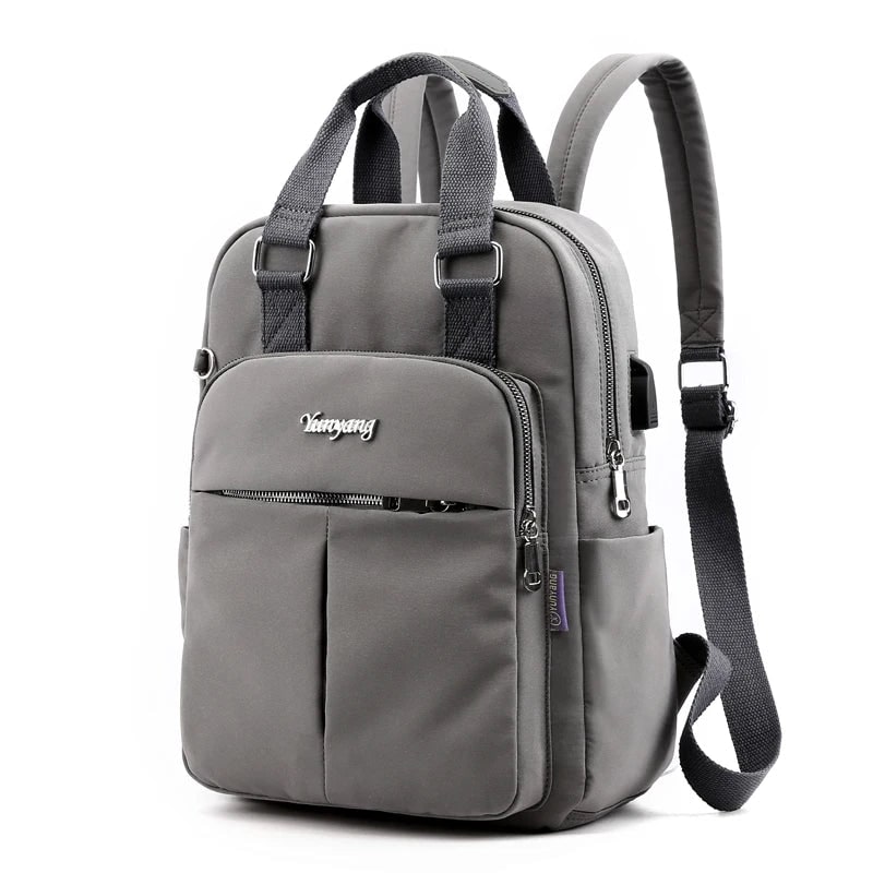 Travel Backpack Women's Laptop Water Resistant USB Charging Port Nylon - Image 11