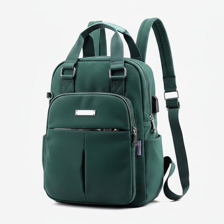 Travel Backpack Women's Laptop Water Resistant USB Charging Port Nylon - Image 14